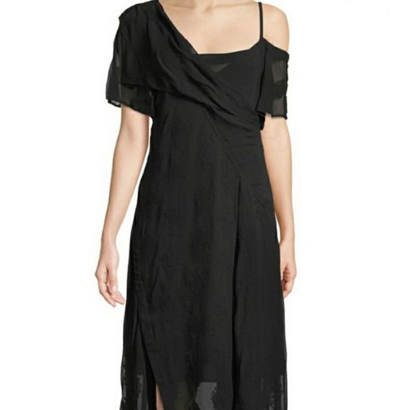Theory Flounce Sheer Midi Dress - Picture 1 of 16